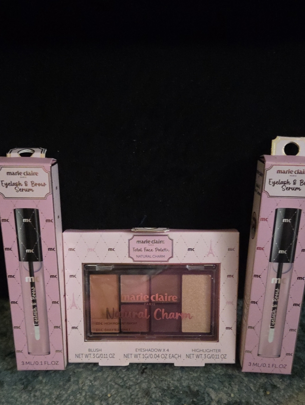 3 Piece Marie Claire Paris Face Palette & Eyelash & Brow Serum Set